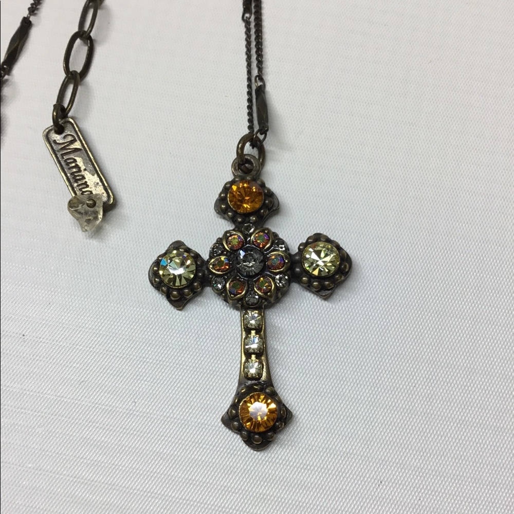 Mariana Cross Necklace Bronze Orange